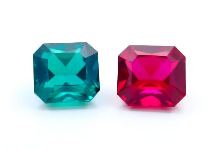 Luxury in Color Asscher Cut Sapphire, Emerald, Ruby